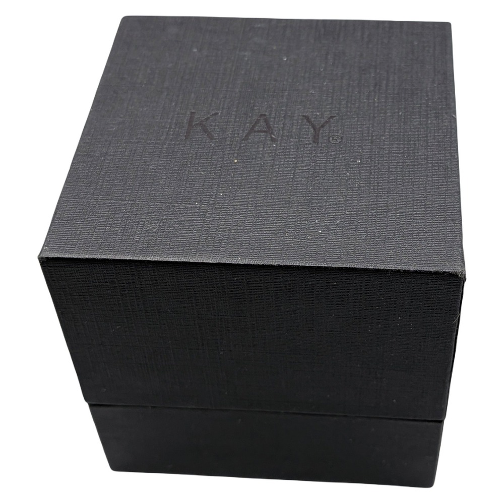 Kay Jewelers Black Textured Ring Gift Box Square Jewelry Storage Case